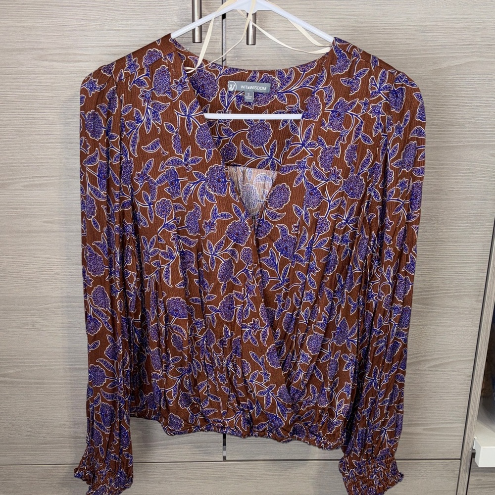 Wit & Wisdom Floral V-Neck Blouse